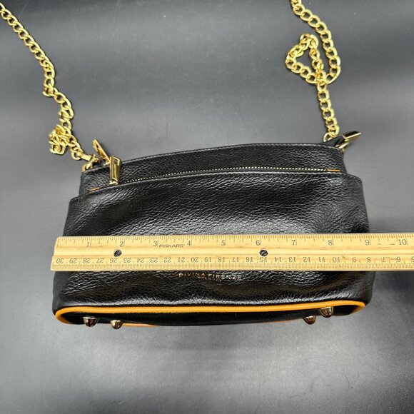 Italian Leather Purse Divina Firenze Black Brown Crossbody Shoulder Bag Italy - Picture 15 of 16